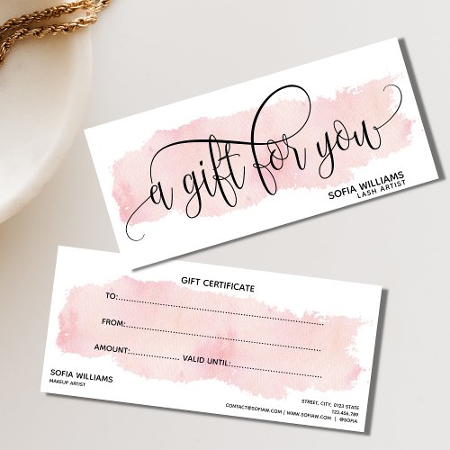 Simple  Modern blush pink Certificate Gift Card