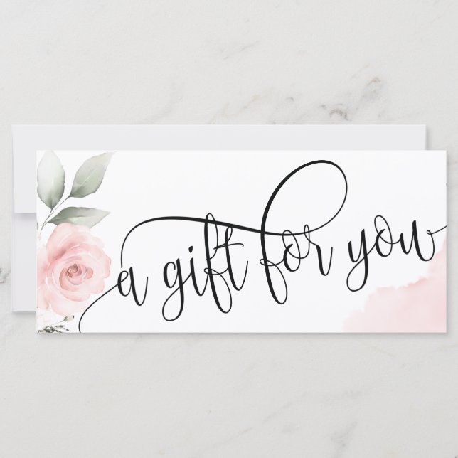 Simple Modern Blush Pink Certificate Gift Card (Front)