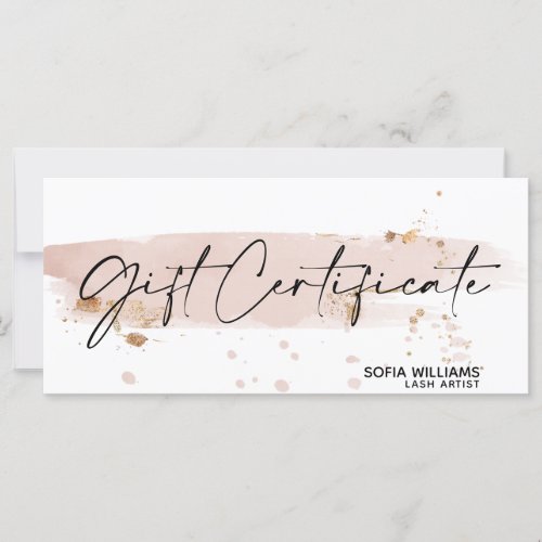 Simple  Modern blush pink Certificate Gift Card