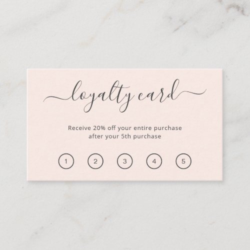 Simple Modern Blush Pink Elegant Loyalty Card