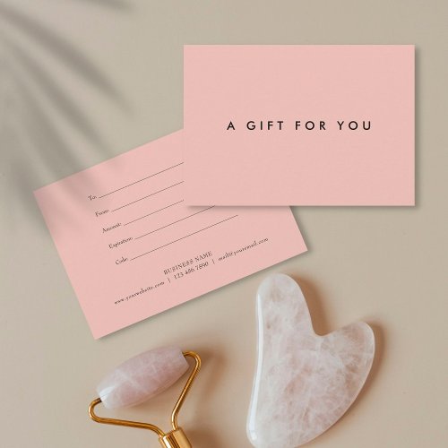 Simple Modern Blush Pink Gift Certificate
