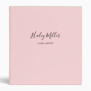 Simple Modern Blush Pink Personalized 3 Ring Binder