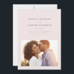 Simple modern blush pink photo save the date<br><div class="desc">With tastefully modern but simple typography, this one-photo save the date is the perfect way to announce your engagement and upcoming wedding. The classic light blush pink color works with every style of wedding from formal to casual. The back features a simple stripe. The color can be changed by clicking...</div>