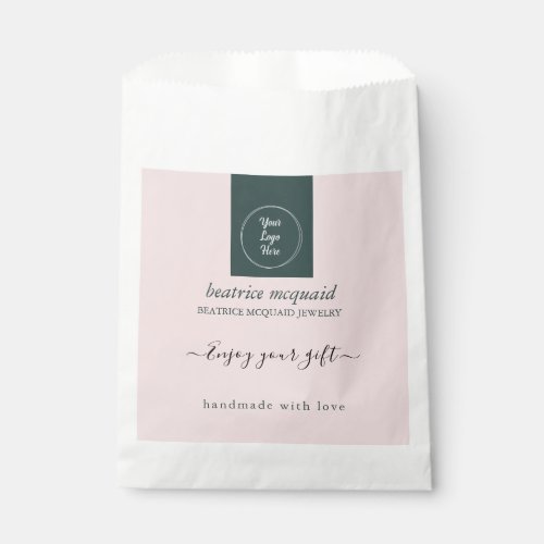 Simple Modern Blush Pink Your Logo Gift Bag