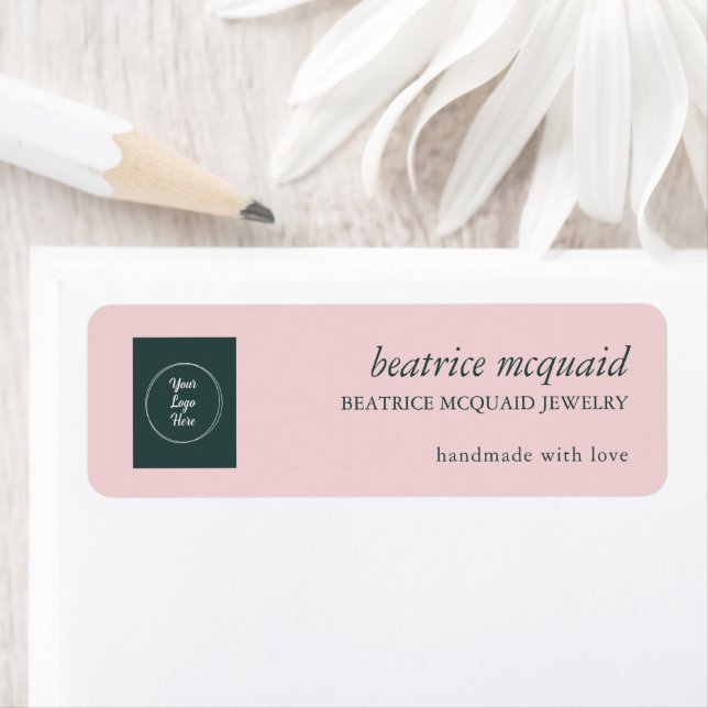 Simple Modern Blush Pink Your Logo  Label (Insitu)
