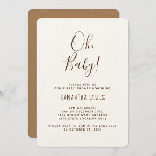 Simple Modern Bohemian Gender Neutral Baby Shower Invitation