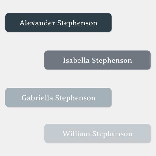 Simple Modern Boho Blue Grey Custom Labels (Group)