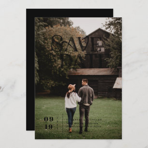 Simple Modern Boho Photo Save the Date
