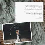 Simple Modern Boho | Photo Wedding Thank You<br><div class="desc">Elegant and simple wedding thank you featuring a single line arch framing your photo. These professionally designed cards are quickly customizable. Wedding thank you cards are the perfect way to express your appreciation to family and friends for their help, support, love, friendship and generosity, not just on your wedding day...</div>
