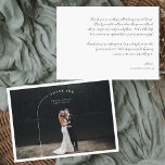 Simple Modern Boho | Photo Wedding Thank You<br><div class="desc">Elegant and simple wedding thank you featuring a single line arch framing your photo. These professionally designed cards are quickly customizable. Wedding thank you cards are the perfect way to express your appreciation to family and friends for their help, support, love, friendship and generosity, not just on your wedding day...</div>