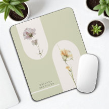 Simple Modern Boho Wildflowers on Sage Green