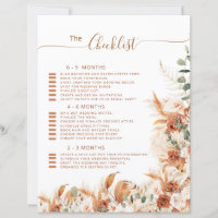 Simple Modern Bold Boho Wedding Checklist Plan