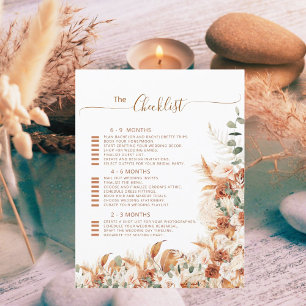 Simple Modern Bold Boho Wedding Checklist Plan