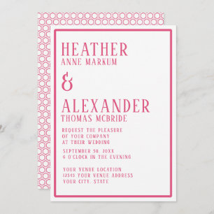 Simple Modern Bold Custom Color Hexagon Geometric Invitation