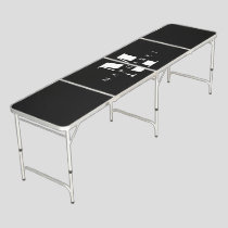 Simple Modern Bold Initial Letter Monogram Name Beer Pong Table