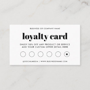 Simple Modern Bold Typography Customer Business Loyalty Card