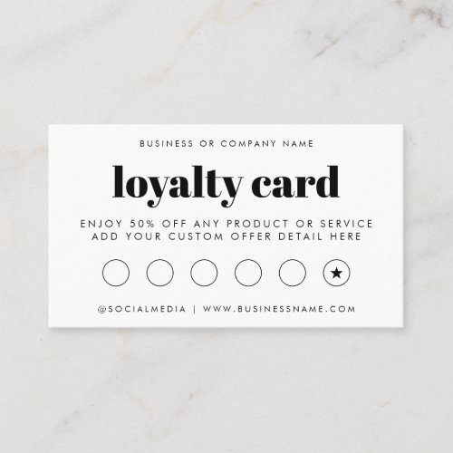 Simple Modern Bold Typography Customer Business Loyalty Card