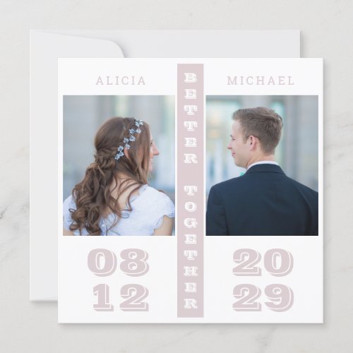 Simple modern bold typography photo wedding save the date