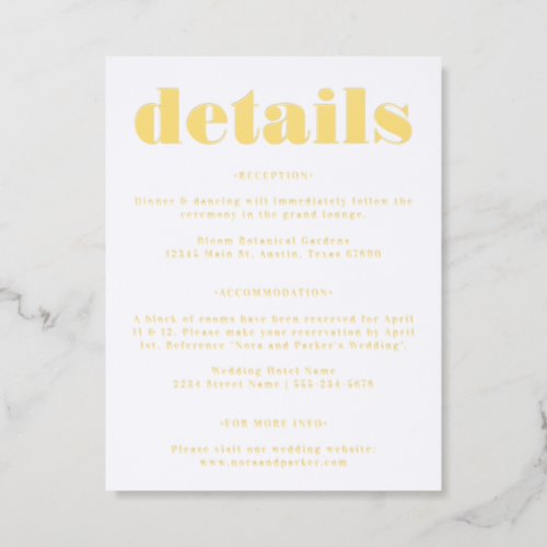 Simple Modern Bold Typography Wedding Letterpress Enclosure Card