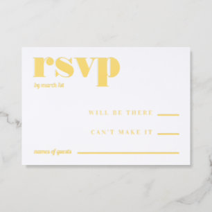 Simple Modern Bold Typography Wedding Letterpress RSVP Cards