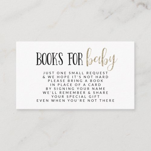 Simple Modern Book Request Baby Shower Enclosure Card