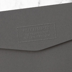 Simple Modern Border Bold Name Return Address Embosser