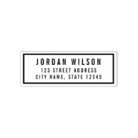 Simple Modern Border Bold Name Return Address Self-inking Stamp
