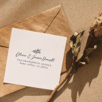 Simple Modern Botanical Couple's Wedding Address