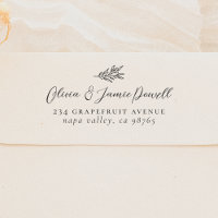 Simple Modern Botanical Couple's Wedding Address
