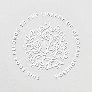 Simple Modern Botanical From The LIbrary Book Embosser