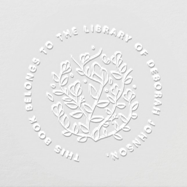 Simple Modern Botanical From The LIbrary Book Embosser (Design)