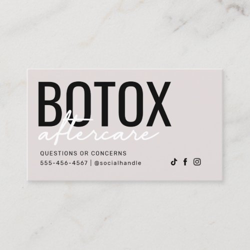 Simple Modern Botox Aftercare Card