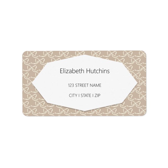 Simple Modern Bow pattern Label (Front)