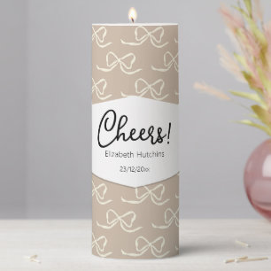 Simple Modern Bow pattern Pillar Candle