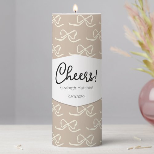 Simple Modern Bow pattern Pillar Candle