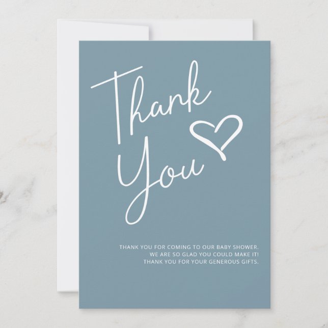 Simple Modern Boy Baby Shower Thank You Invitation (Front)