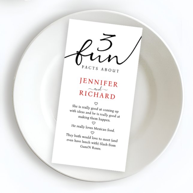 Simple Modern Bride And Groom Fun Facts  Paper Guest Towels (Creator Uploaded)