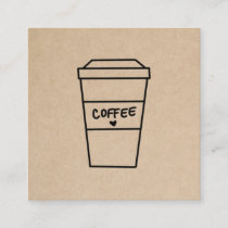 Simple Modern Black and White Hot Coffee Cup Classic Round Sticker