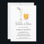 Simple Modern Bubbles & Brews Engagement Invitation<br><div class="desc">// Can be fully customized to suit your needs. Designed by Gorjo Designs via Zazzle. // Need help customizing your design? Got other ideas? Feel free to contact me (Zoe) directly via the contact button below.</div>