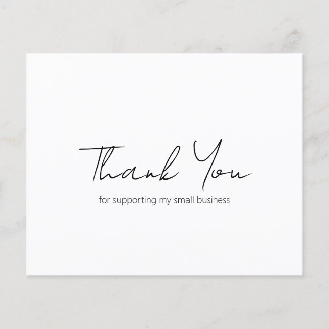 Simple Modern Budget Business Thank You Card (Front)
