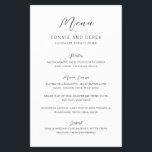 Simple Modern Budget Wedding Menu Flyer<br><div class="desc">Elegant budget wedding menu flyer featuring a simple design with a modern sans serif font and an elegant script font.</div>