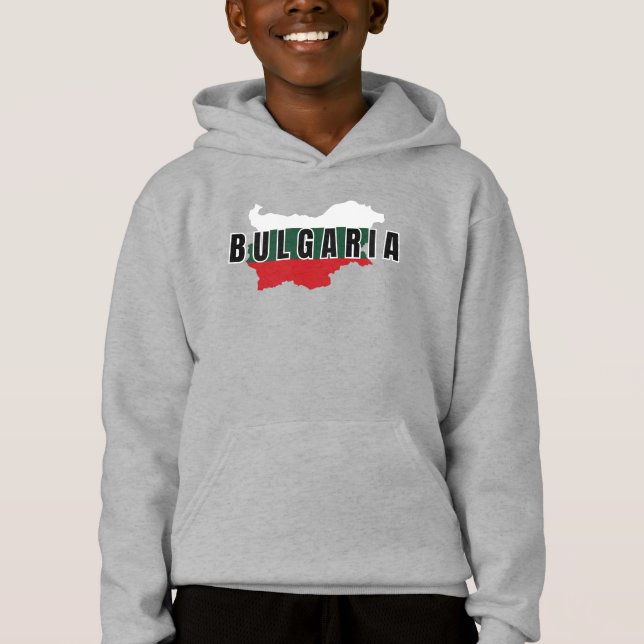 Simple Modern Bulgaria Art Letter Flag Souvenir  Hoodie (Front)