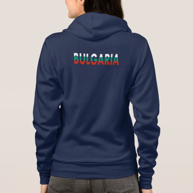 Simple Modern Bulgaria National Flag Apparel Gift Hoodie (Back)