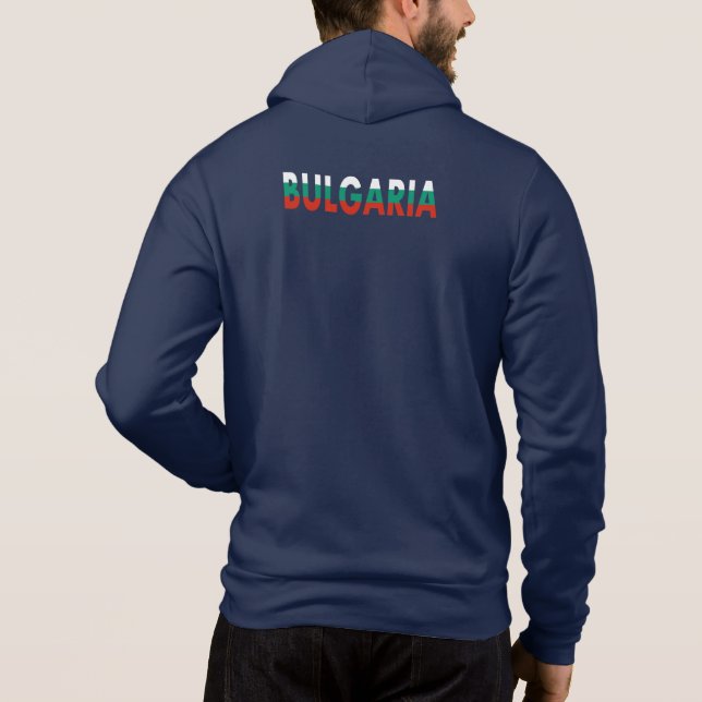 Simple Modern Bulgaria National Flag Apparel Gift Hoodie (Back)