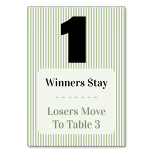 Simple Modern Bunco Table One Card Set 