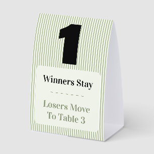 Simple Modern Bunco Table One Card Set  Paper Table Tent