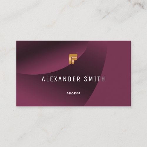 Simple Modern Burgundy Gold Professional Photo Business Card