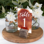 Simple Modern Burnt Orange Watercolor Table Number<br><div class="desc">These Simple Modern Burnt Orange Watercolor Table Number cards will make the perfect addition to your event tables. The watercolor gives a pop of design,  but keeping a modern look. This table number card is perfect for fall inspired events and decor.</div>