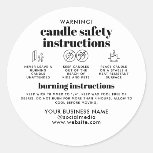 Simple Modern Business Candle Care Safety Label