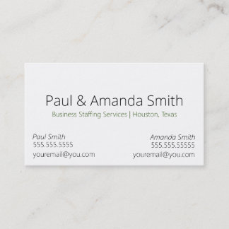 Simple Modern Business Card With 2 Names & Contact